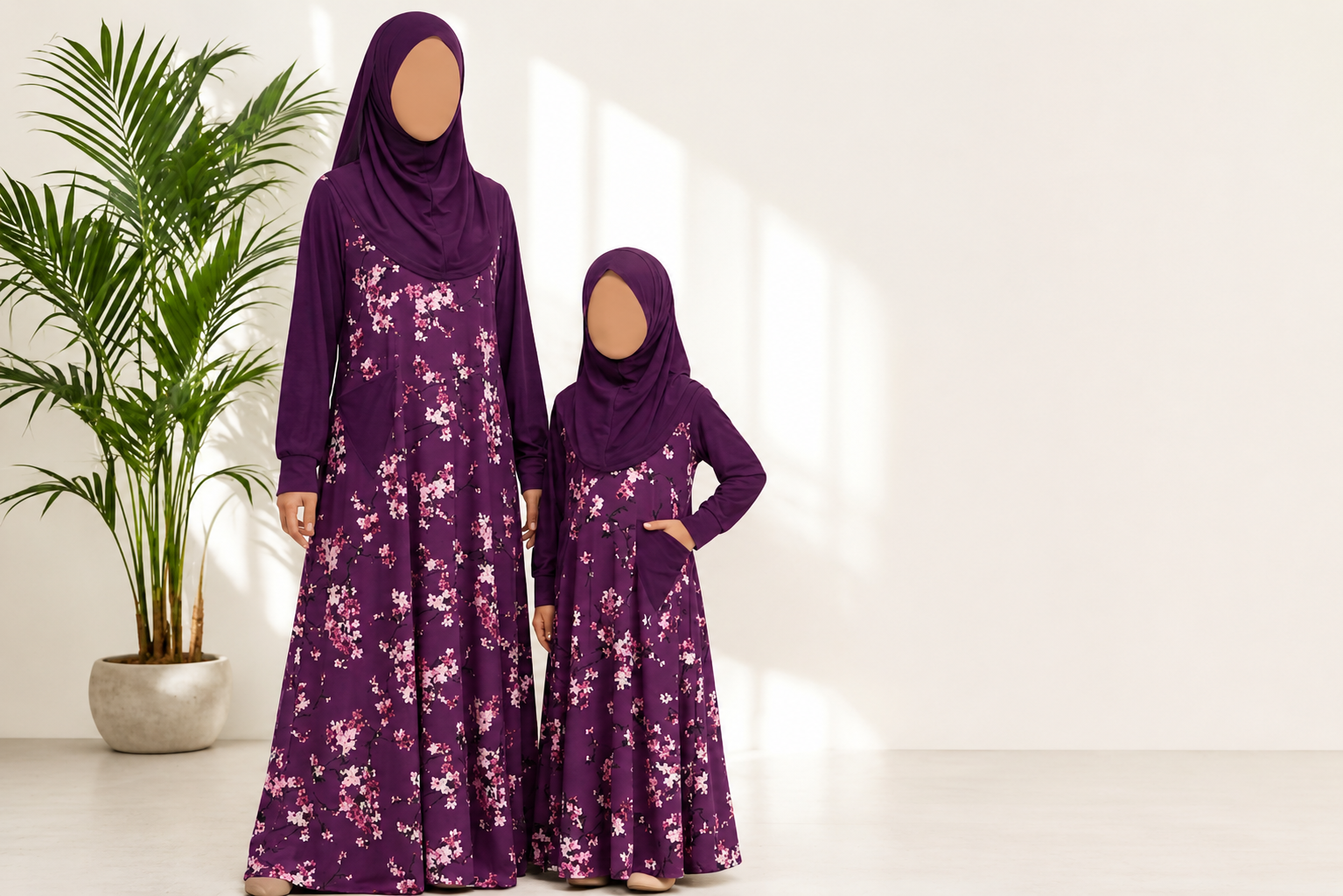 Mother & Daughter Matching Slinky Burka Set
