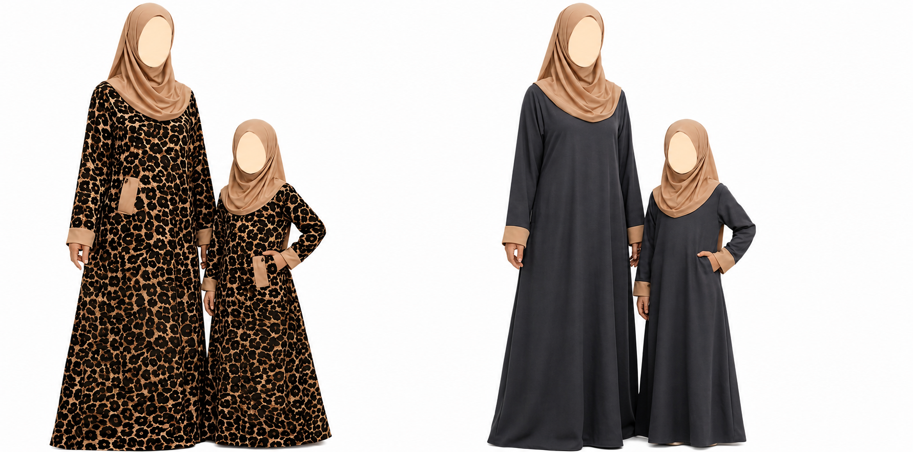 Mother & Daughter Matching Slinky Burka Set